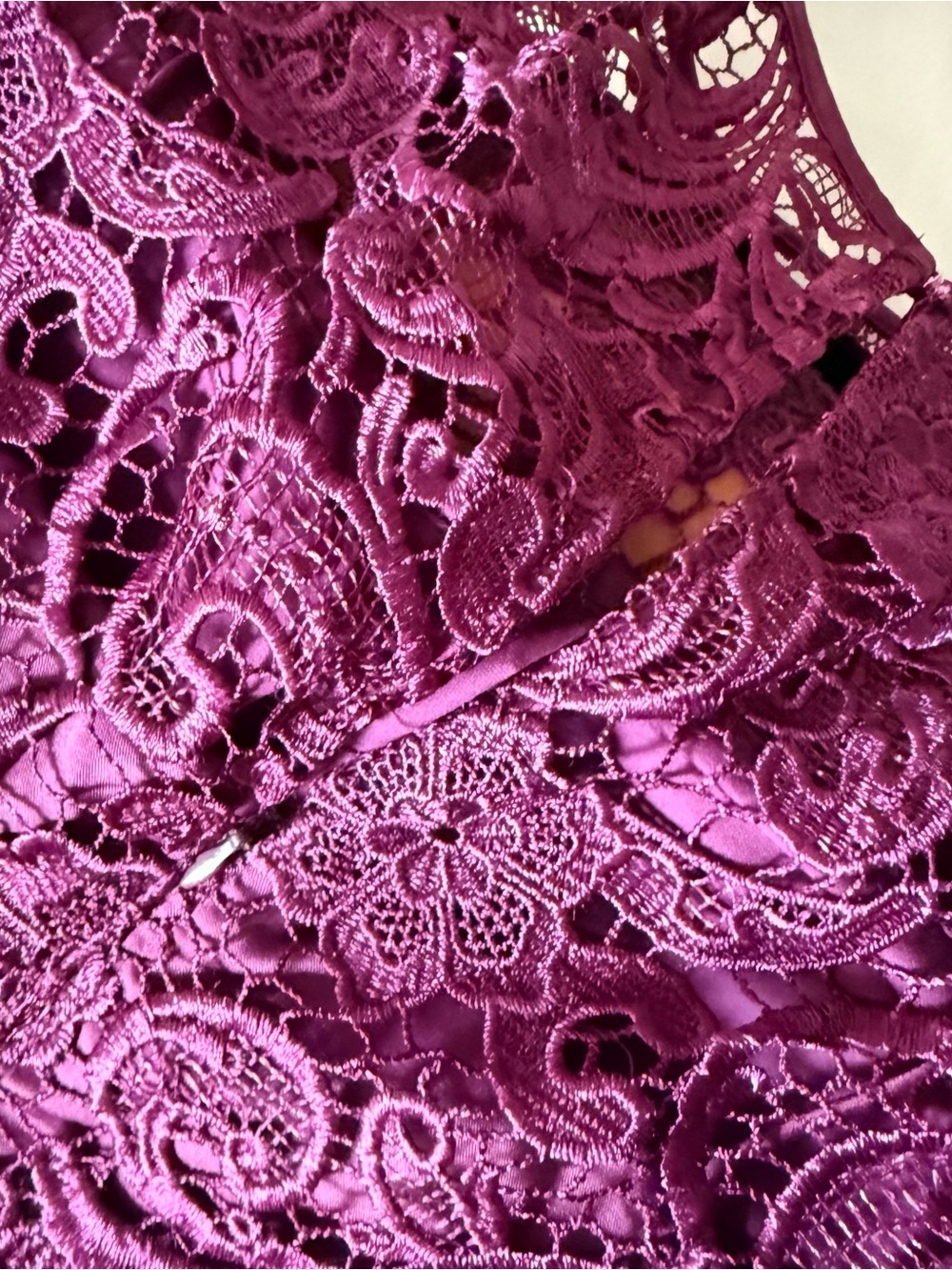 Adrianna Papell Plum Lace Midi Sheath Dress - Picture 3 of 6